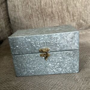 Metal Recipe Box with Gold Clasp